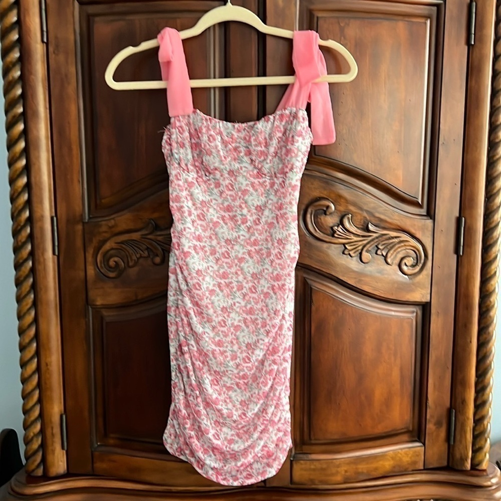 Double Crazy ruched strap dress- S